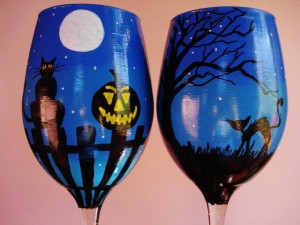 halloween glasses wine me